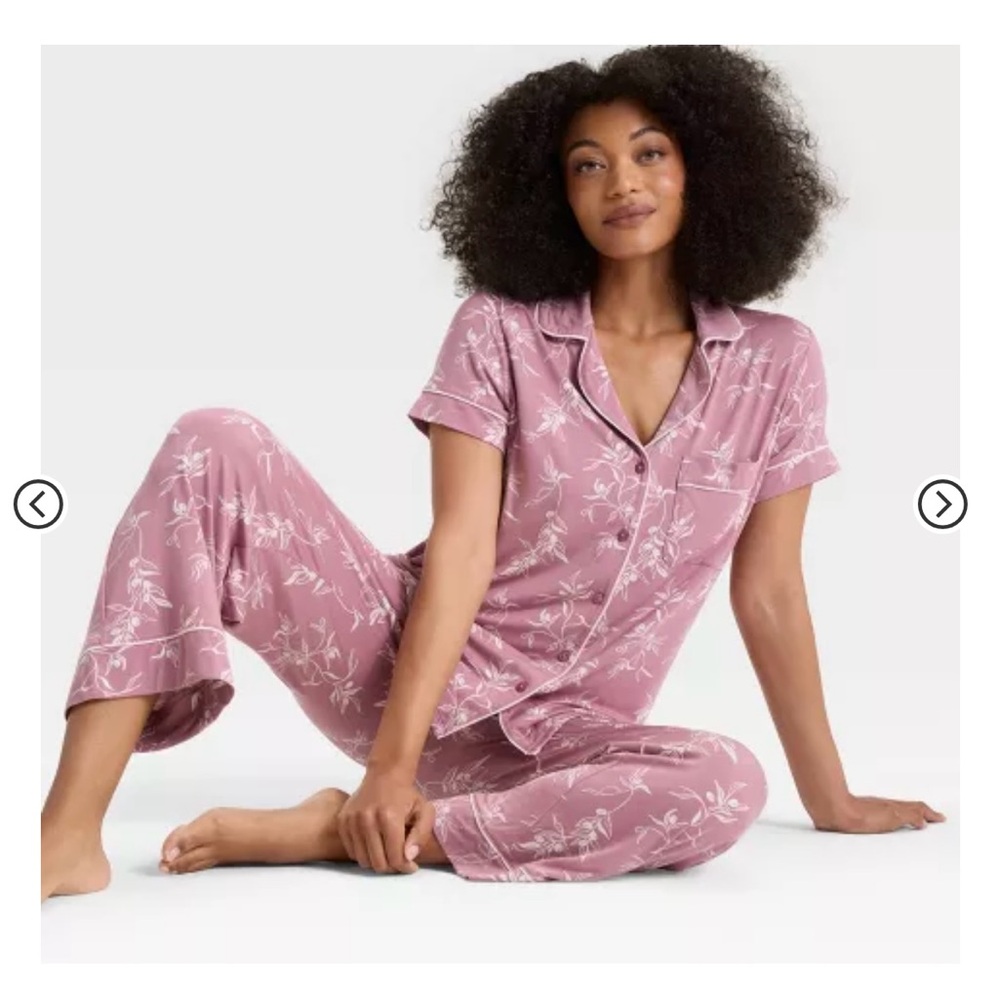 Auden Pink Velvet Pajama Set Intimates & Sleepwear